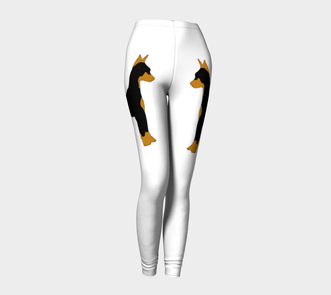 Miniature Pinscher Black and Tan Silhouette Leggings preview #1