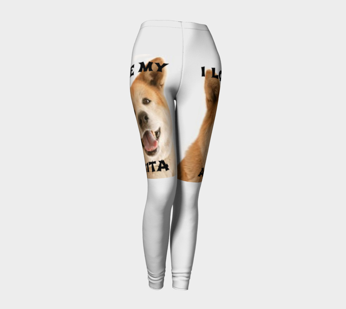 Akita Red Love with Picture Leggings 3D preview