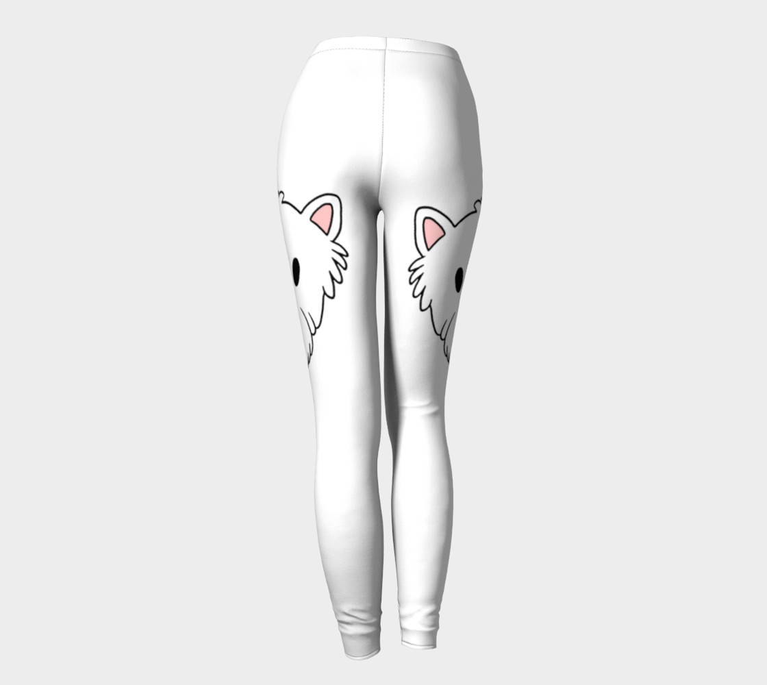 West Highland White Terrier Cartoon Head Leggings preview #4