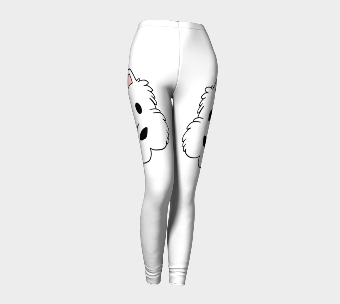 West Highland White Terrier Cartoon Head Leggings preview #1