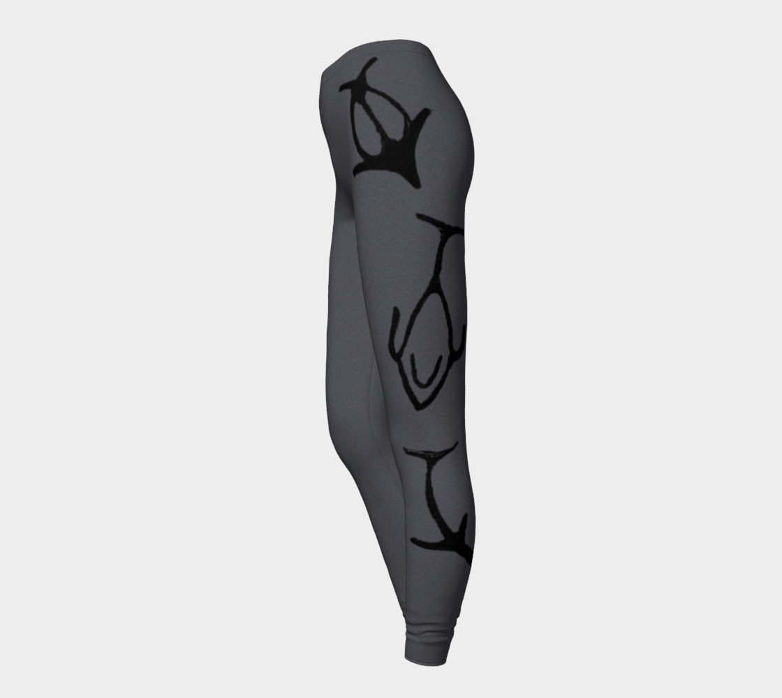 dark grey leggings black whale petroglyphs preview #3