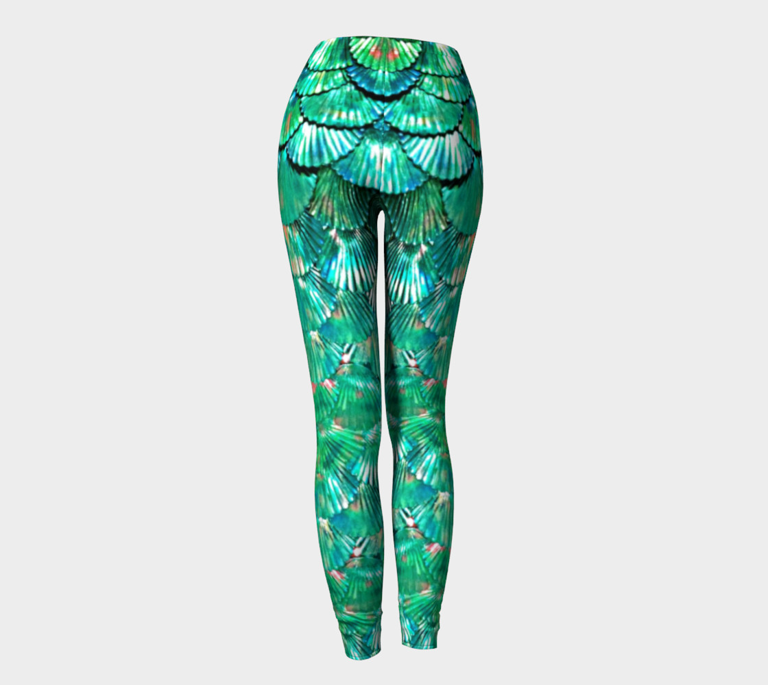 Green Mermaid Scale Leggings preview #4