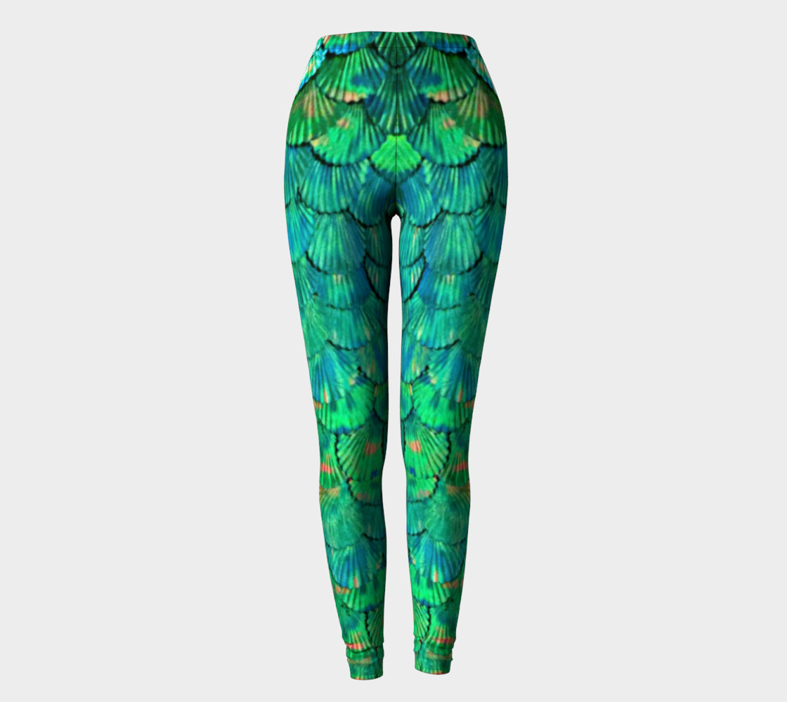 Green Mermaid Scale Leggings preview #2