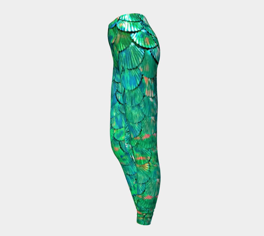 Green Mermaid Scale Leggings preview #3