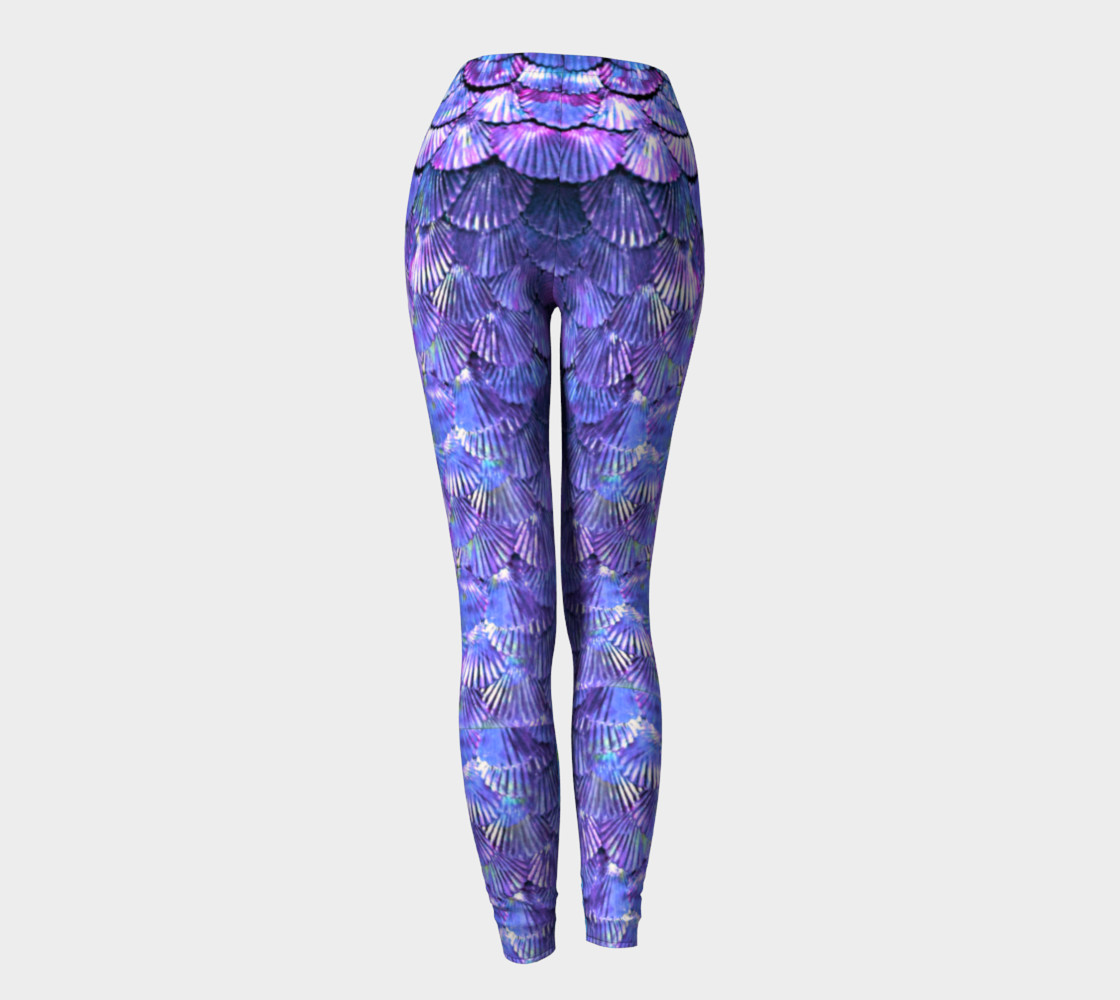 Purple Large Scale Mermaid Leggings preview #4