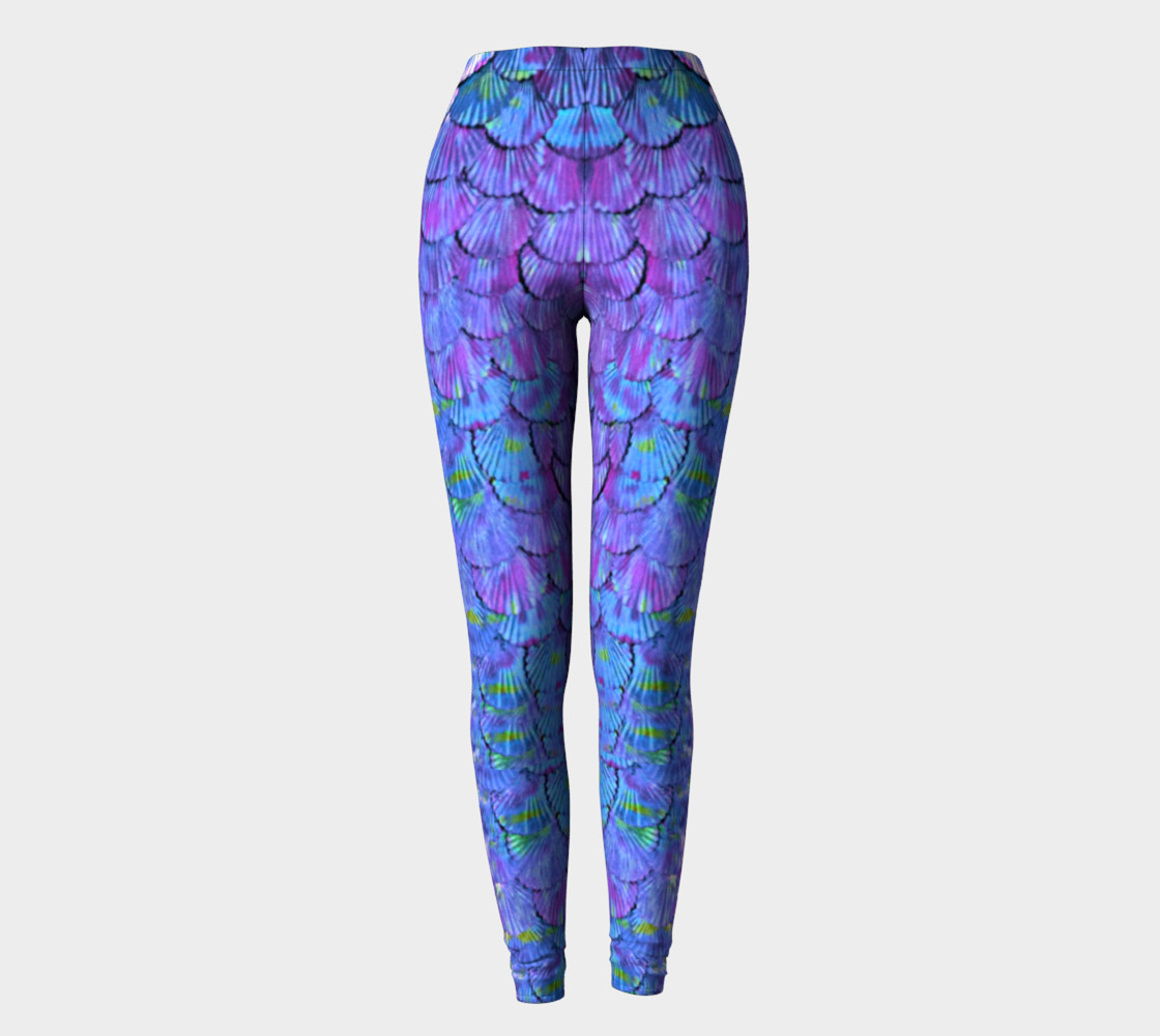 Purple Large Scale Mermaid Leggings preview #2