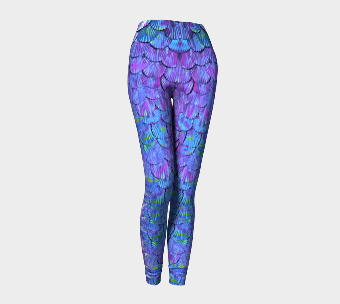 Purple Large Scale Mermaid Leggings preview #1