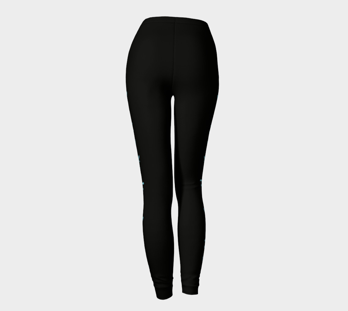 black legging with blue petroglyph faces preview #4