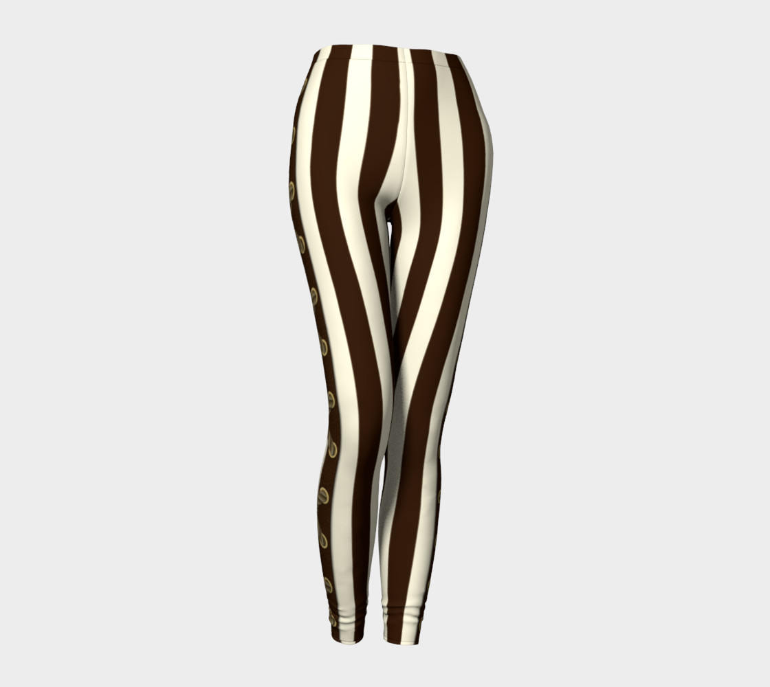 Brown Side Corseted Steampunk Leggings 3D preview