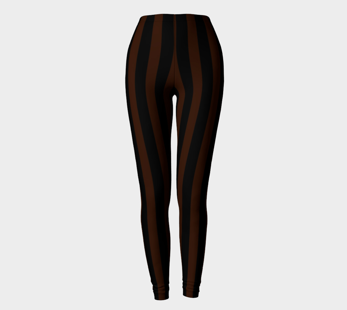 Black and Brown Steampunk Stripe Leggings preview #2