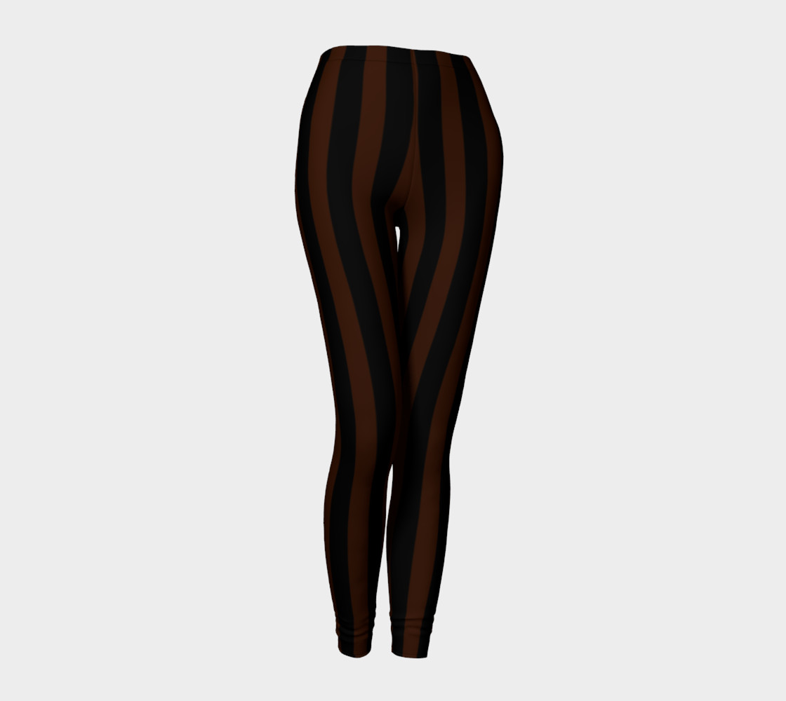 Black and Brown Steampunk Stripe Leggings preview #1