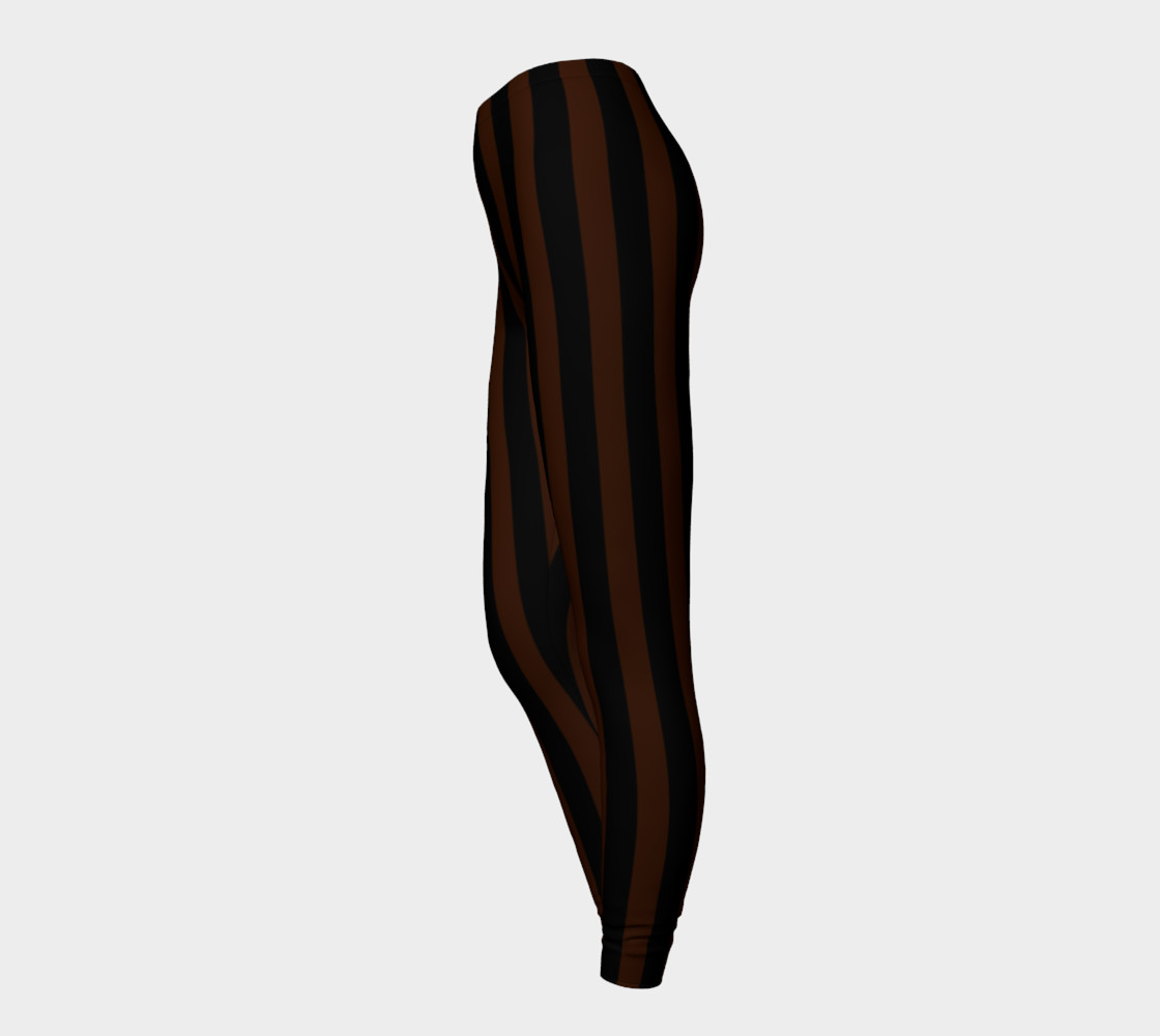 Black and Brown Steampunk Stripe Leggings preview #3