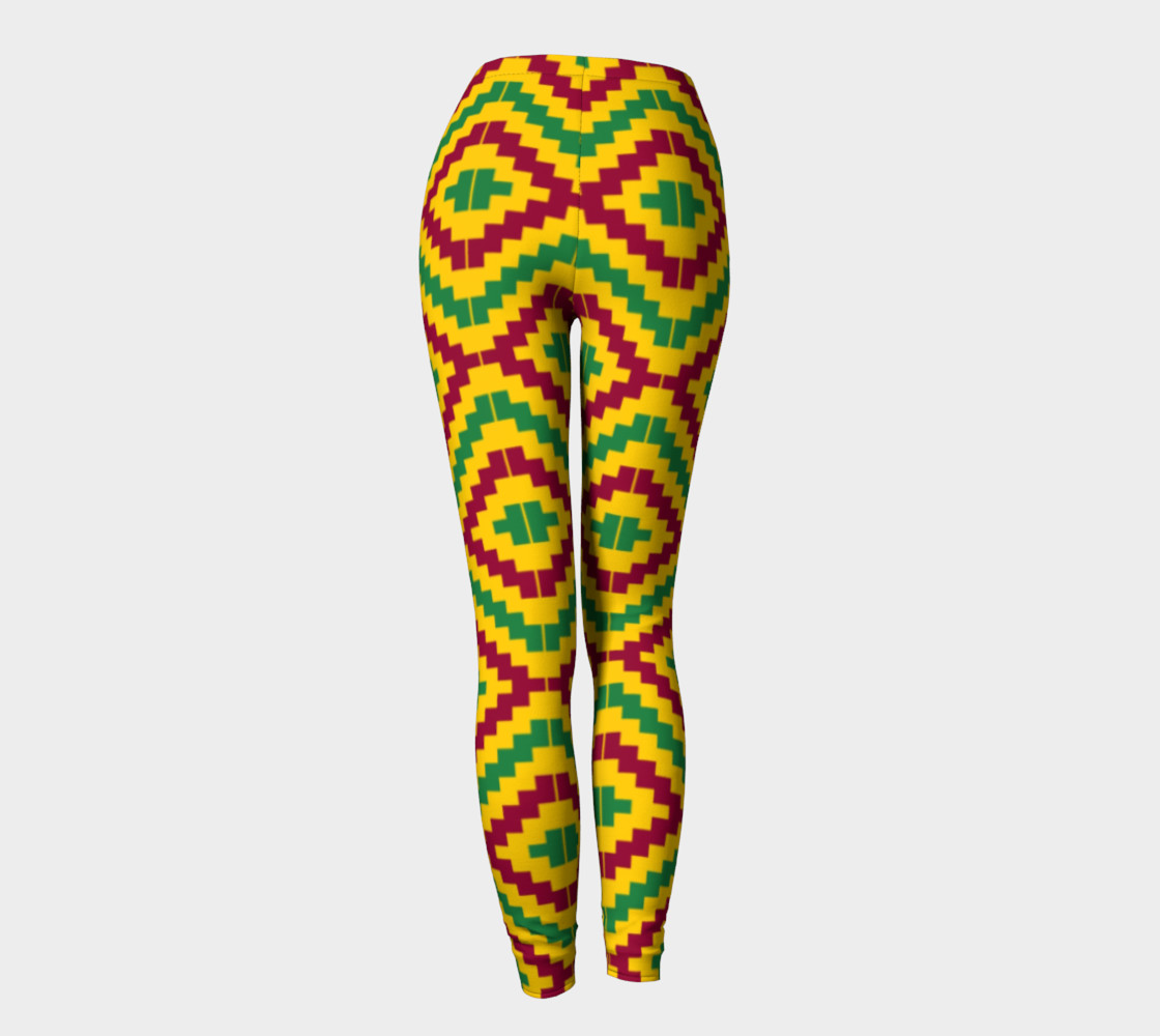 African Kente Print Pattern Leggings preview #4