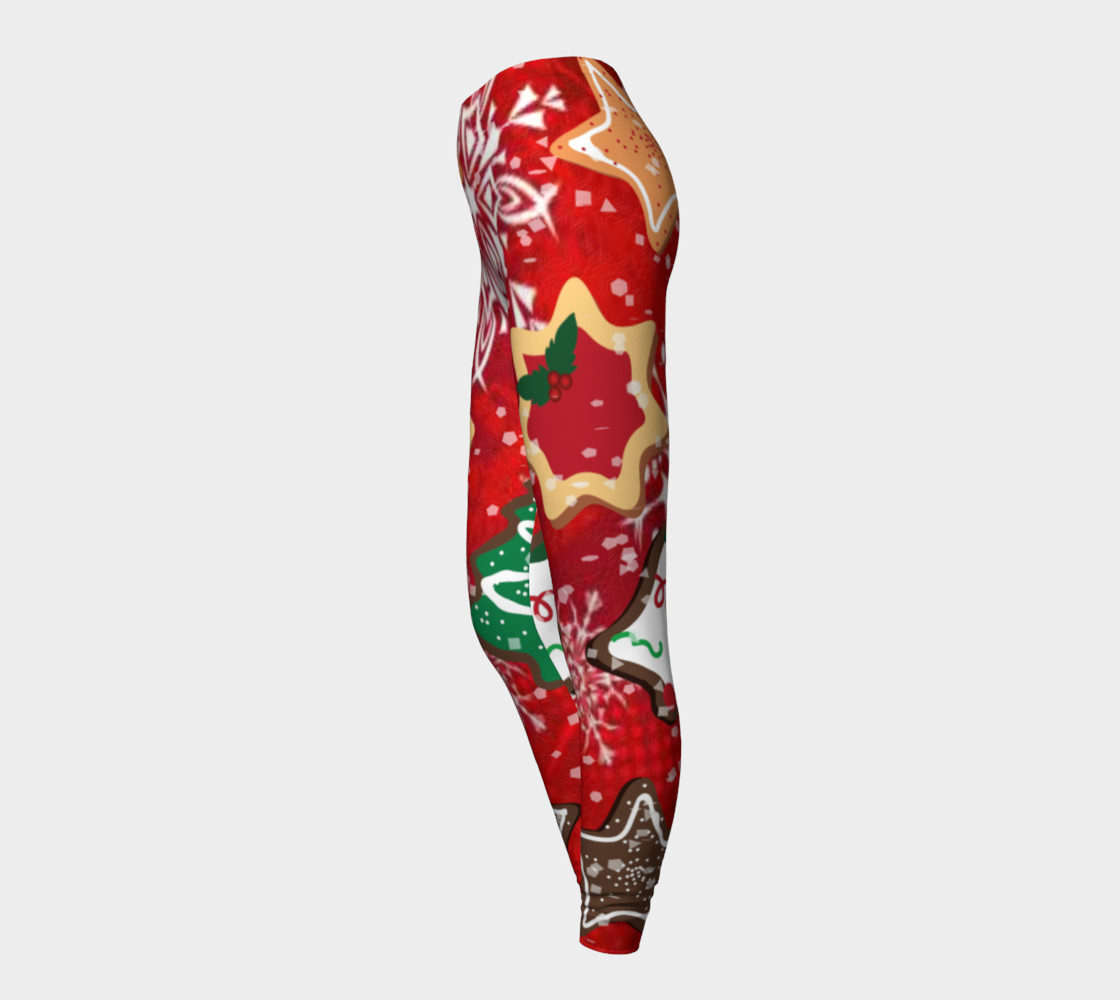 Retro Christmas Cookies Holiday Leggings preview #3