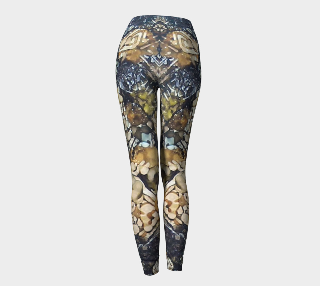 Bark Batik Ink #22 Yoga Leggings preview #4