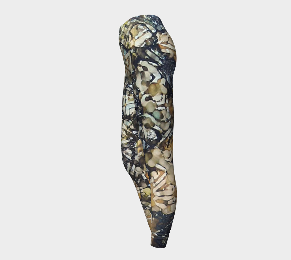 Bark Batik Ink #22 Yoga Leggings preview #3