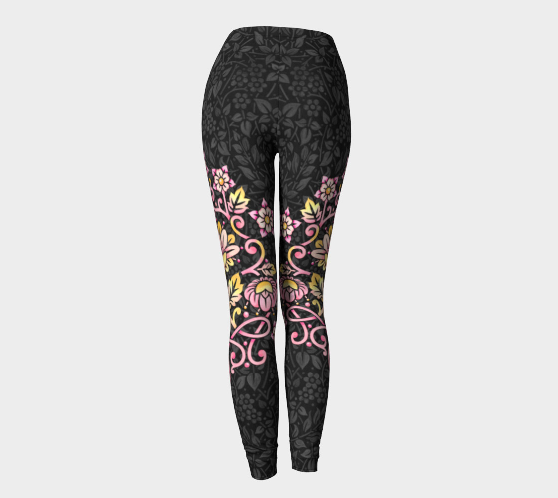 Rose Damask Ankle Leggings preview #4
