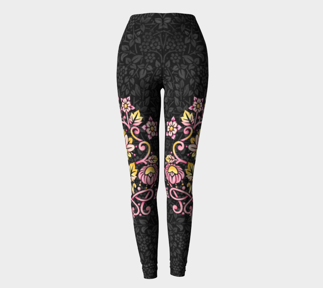 Rose Damask Ankle Leggings preview #2