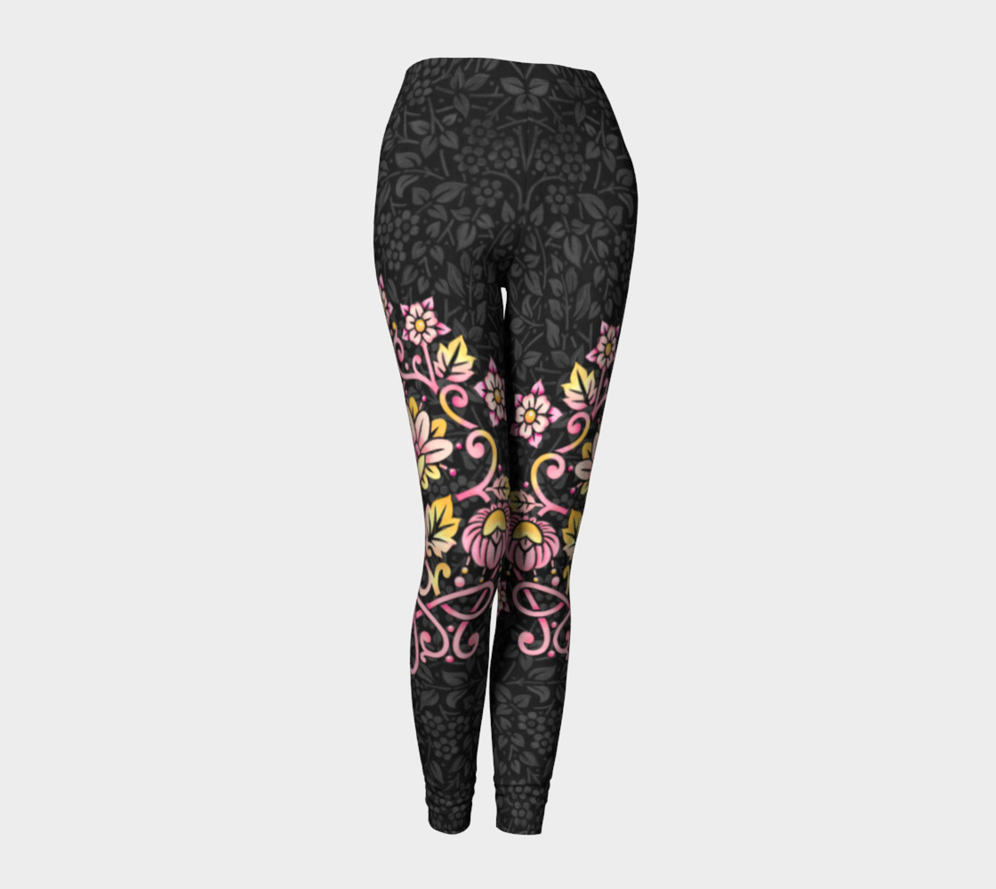 Rose Damask Ankle Leggings preview #1