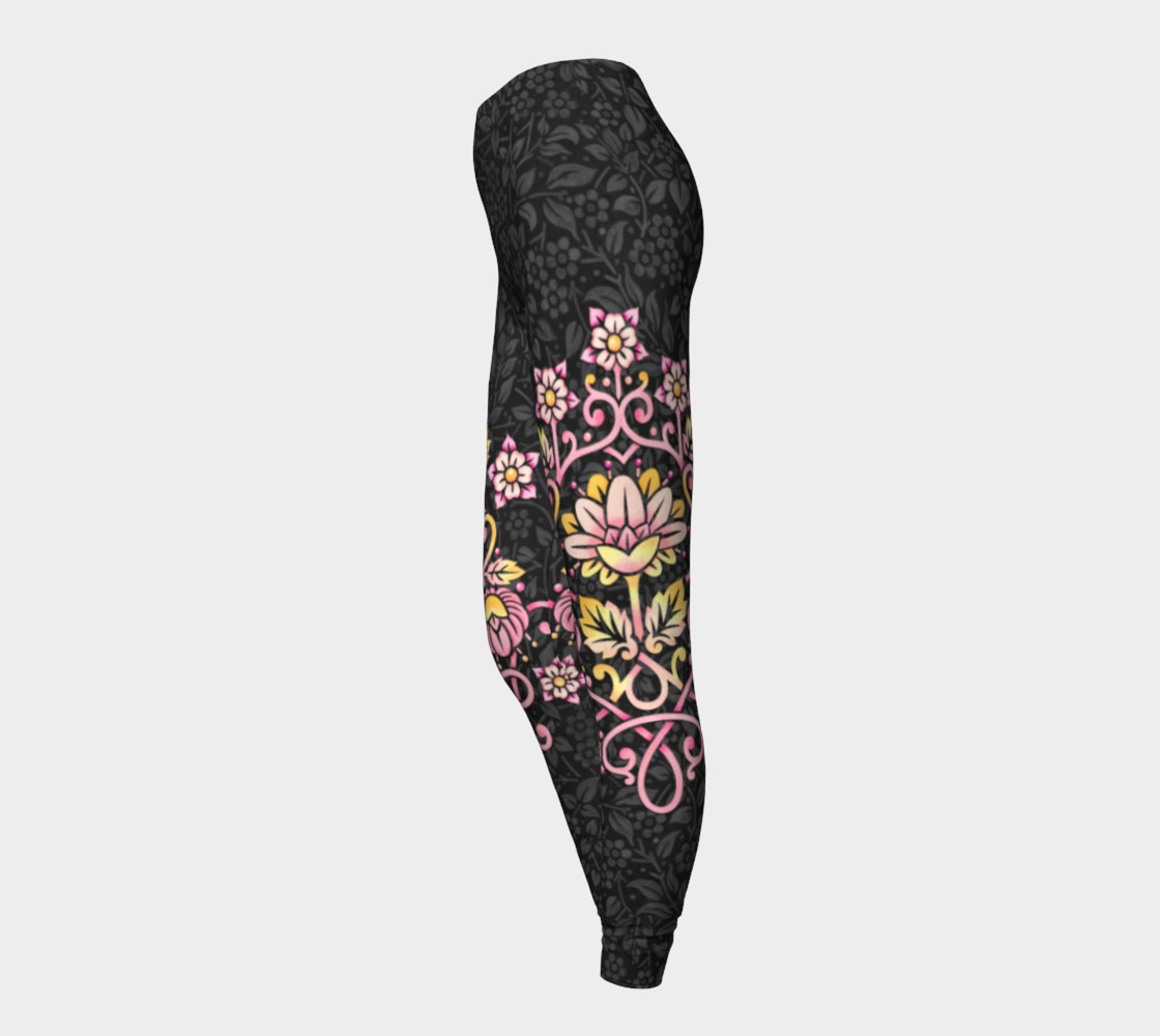 Rose Damask Ankle Leggings preview #3