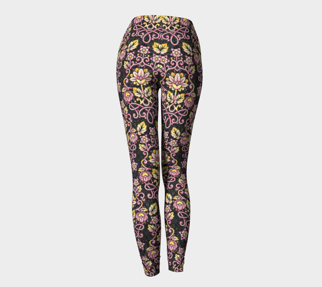 Damask Rose Ankle Leggings preview #4