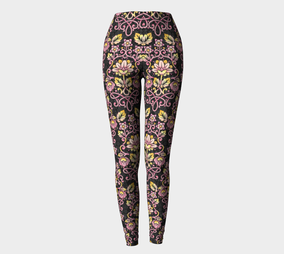 Damask Rose Ankle Leggings preview #2