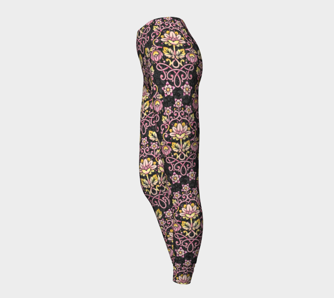 Damask Rose Ankle Leggings preview #3