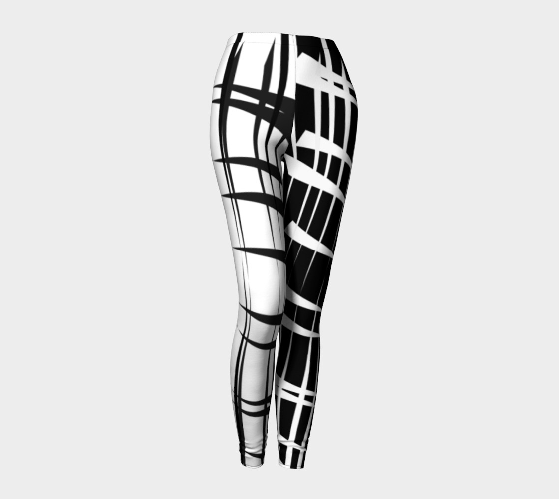 Amila Print--leggingscontrastlegblkwhite preview #1