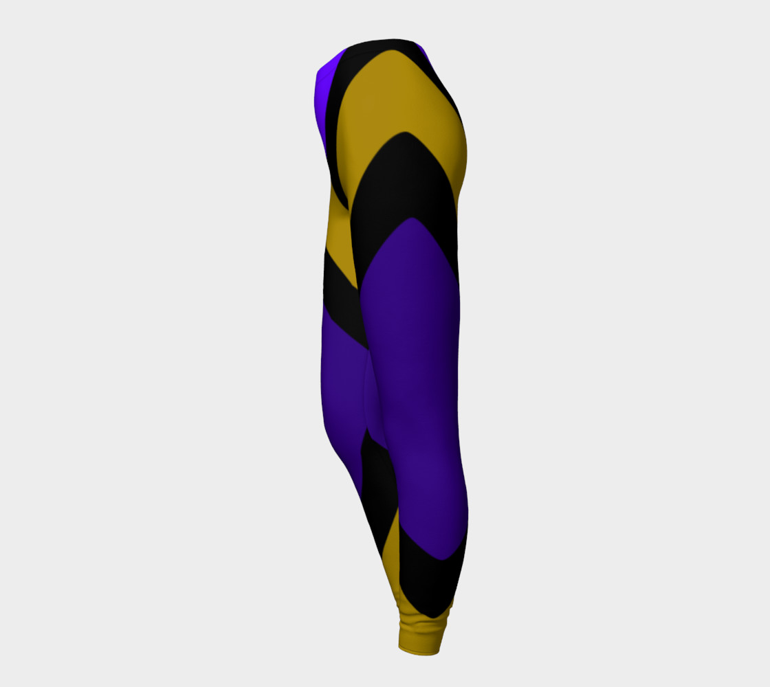 Dellan Print--Leggings in Purple, Gold, and Black Diagonal Stripes preview #3