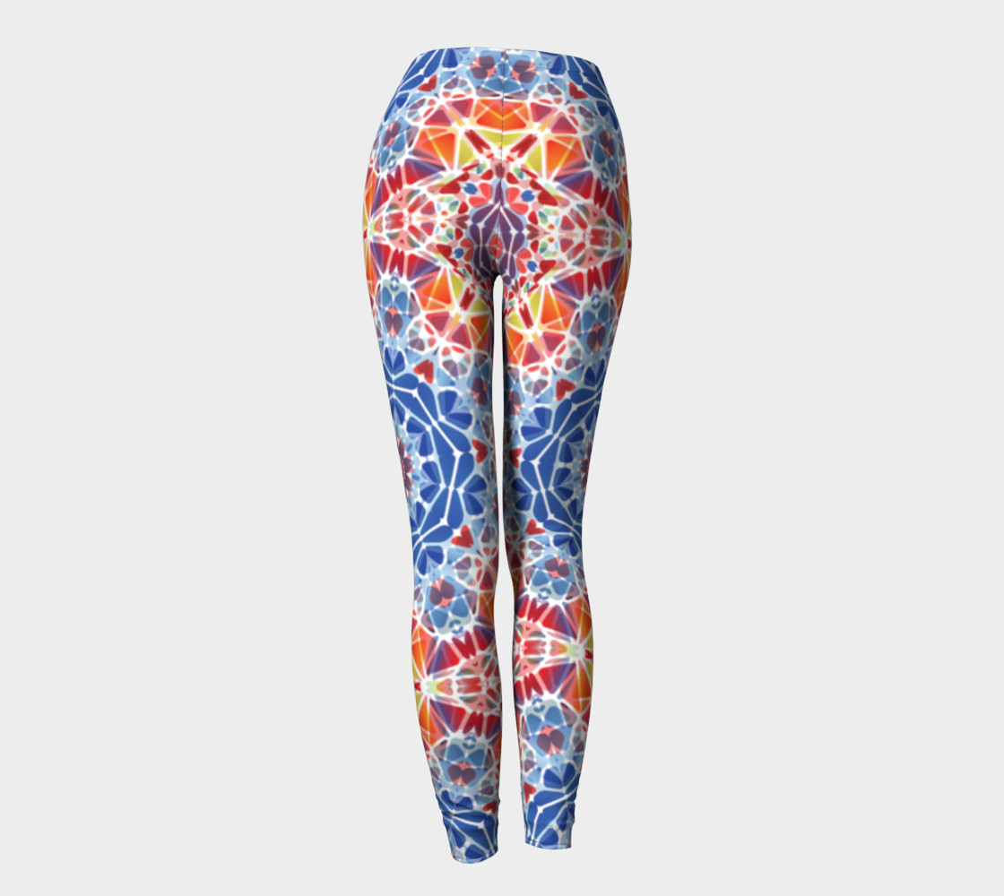 Blue and Orange Kaleidoscope Leggings preview #4