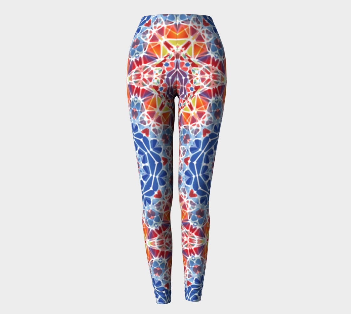 Blue and Orange Kaleidoscope Leggings preview #2