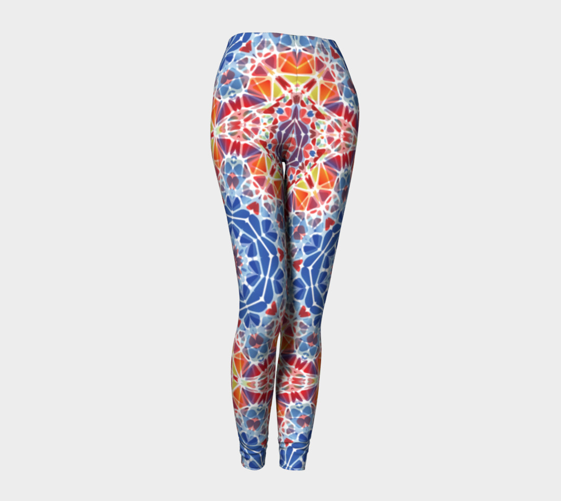 Blue and Orange Kaleidoscope Leggings preview #1