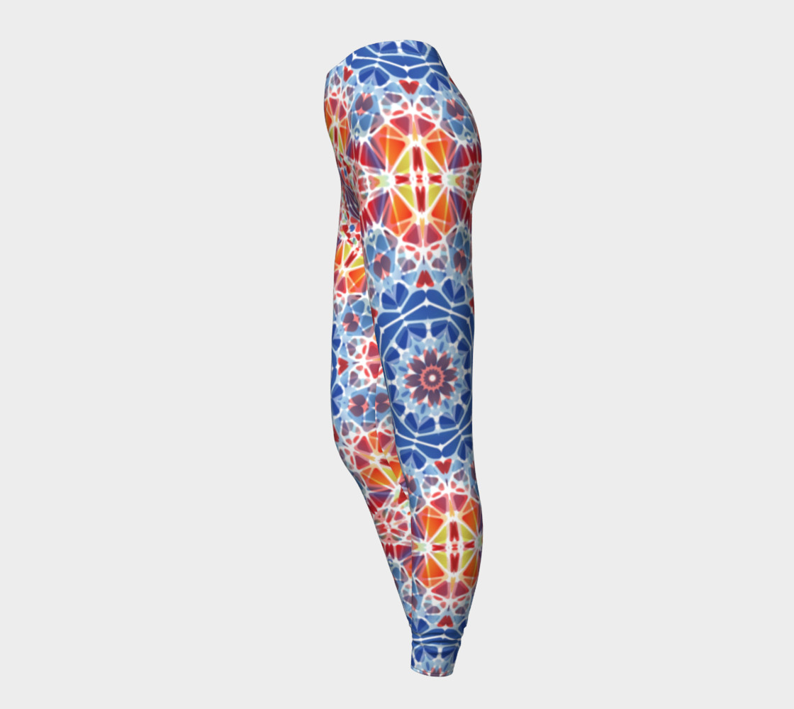 Blue and Orange Kaleidoscope Leggings preview #3