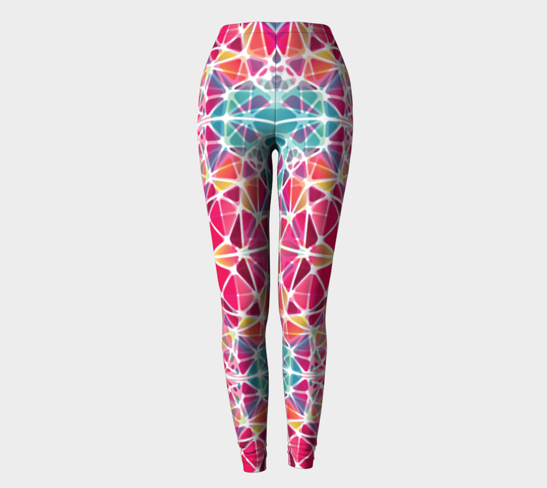 Pink and Blue Kaleidoscope Leggings preview #2