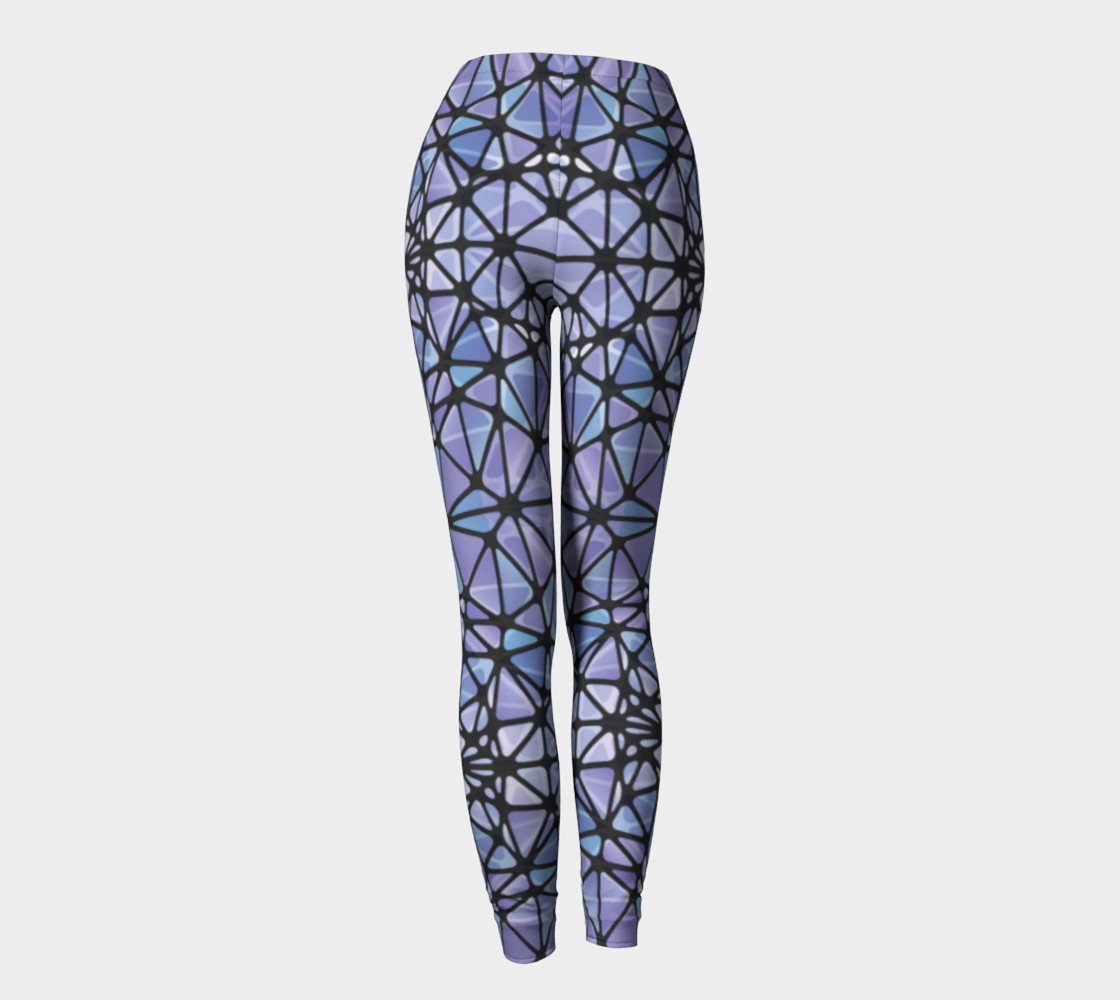 Purple and Blue Kaleidoscope Leggings preview #4