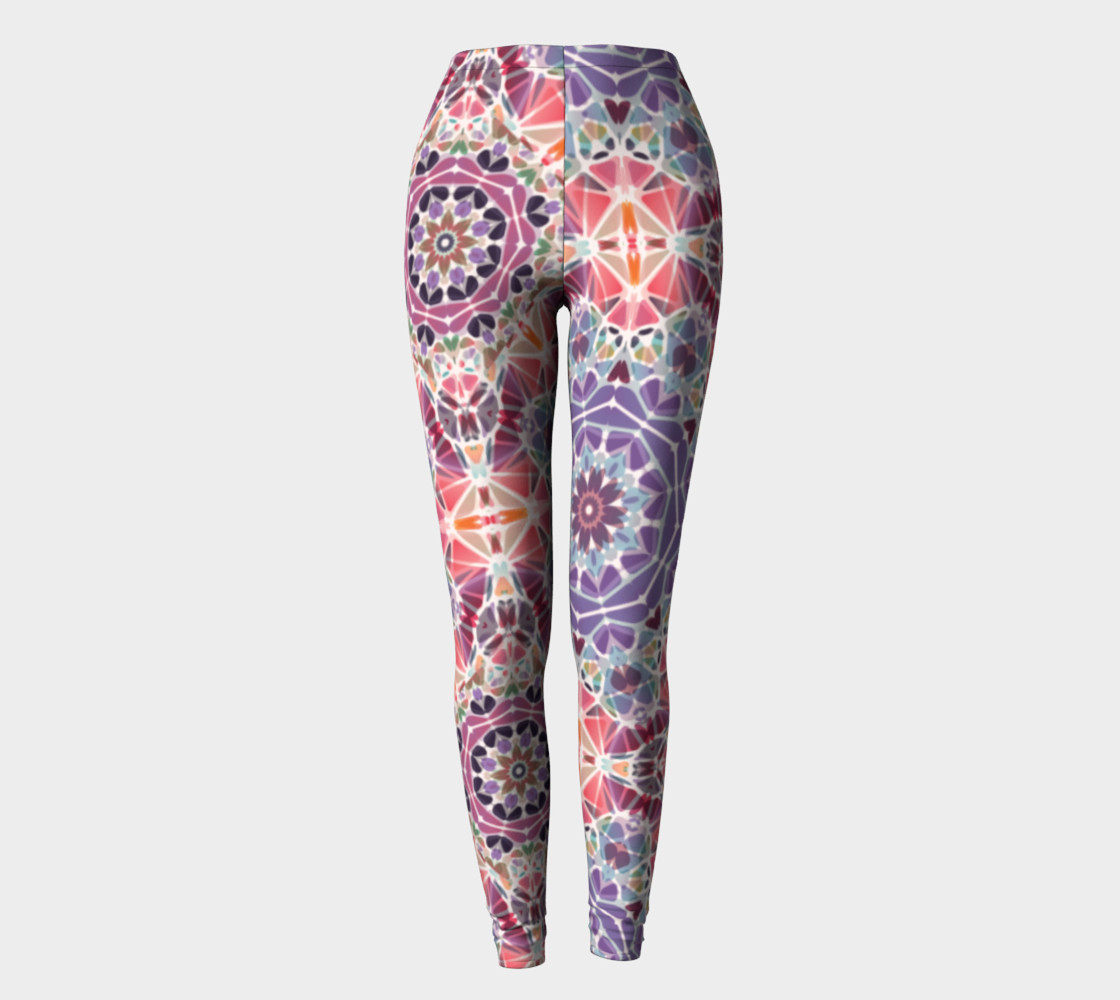 Purple and Pink Kaleidoscope Leggings preview #2