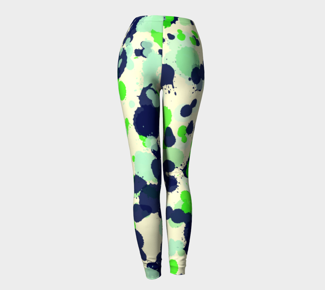 Green and navy Splatter Abstract preview #4