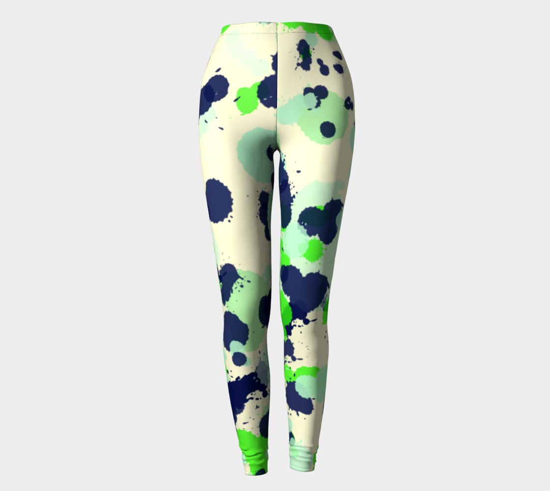 Green and navy Splatter Abstract preview #2