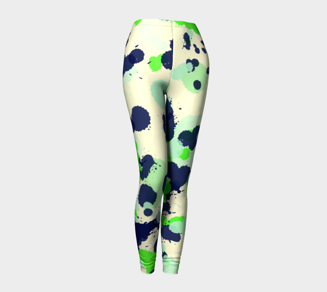 Green and navy Splatter Abstract preview #1