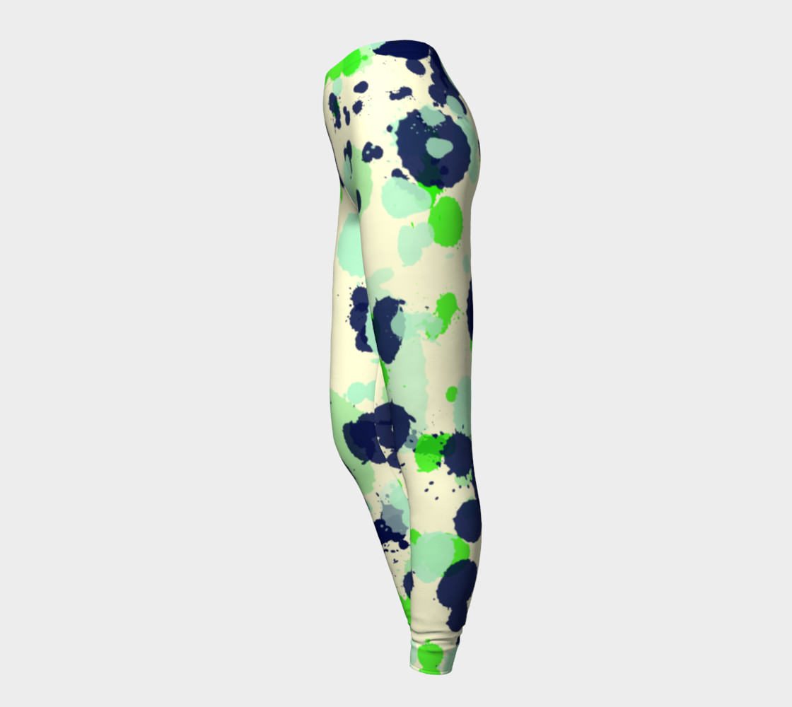 Green and navy Splatter Abstract preview #3