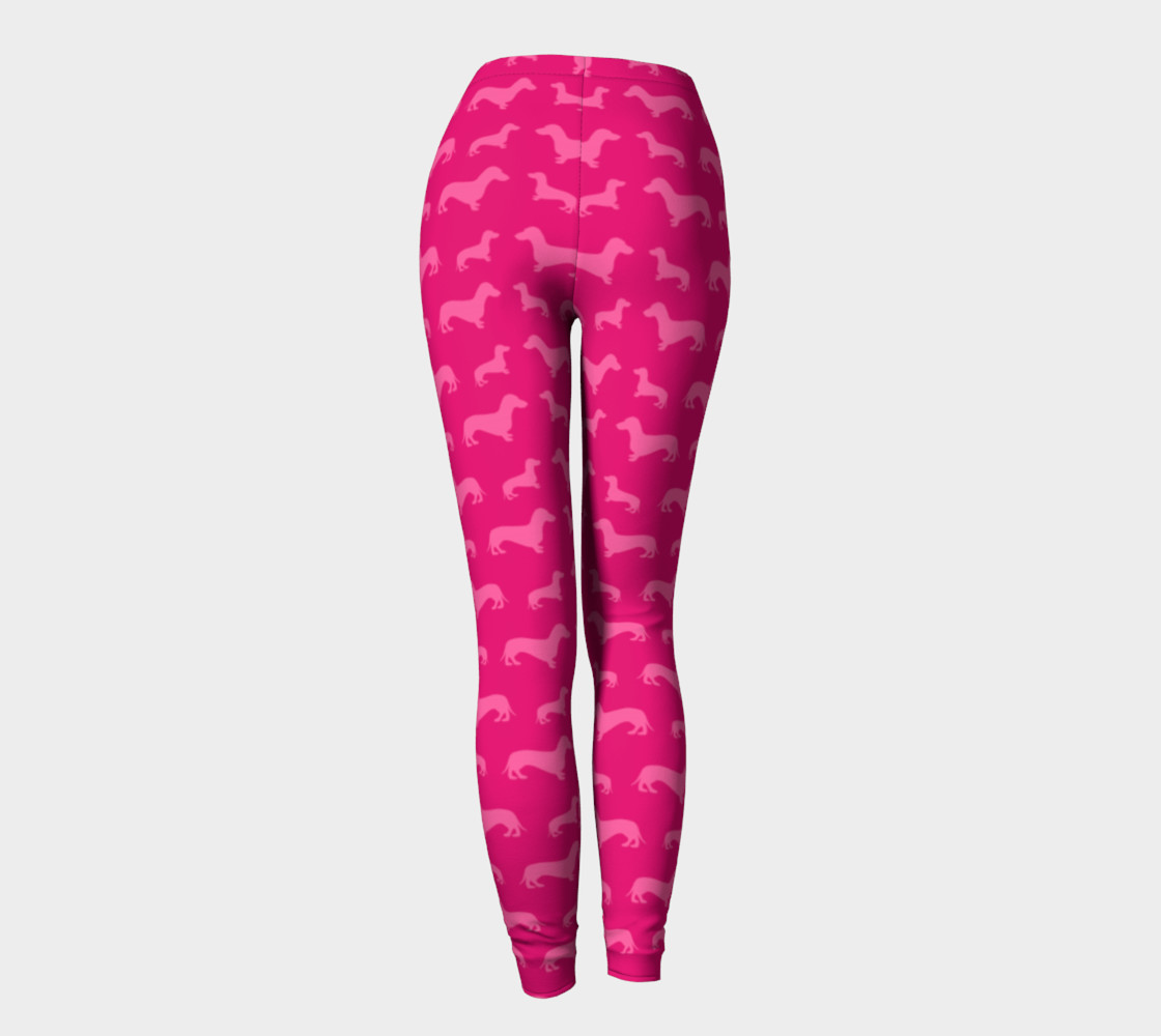 Hot pink dachshund leggings preview #4
