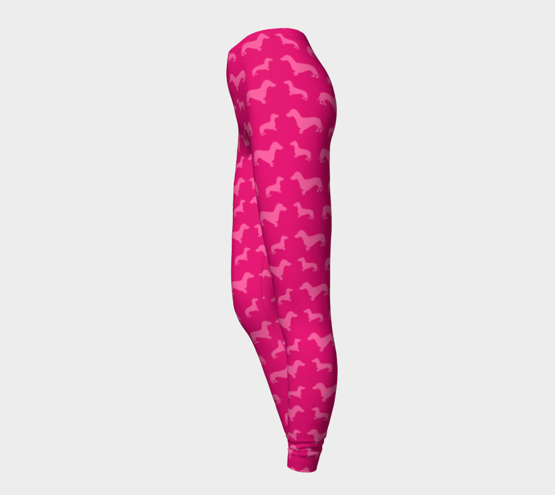 Hot pink dachshund leggings preview #3