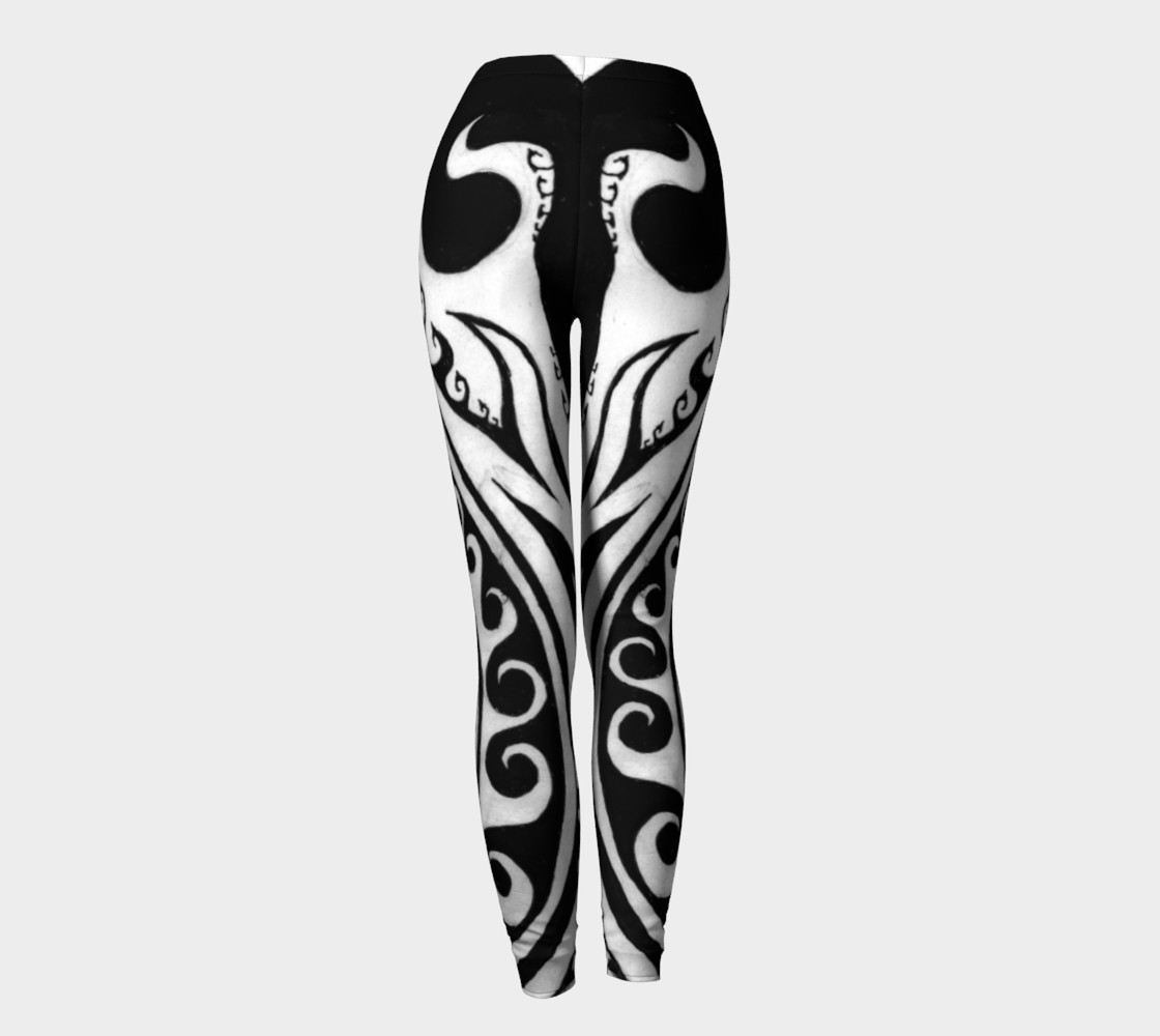 Shark Away I I, Black and White Stripe Spiral Leggings preview #4