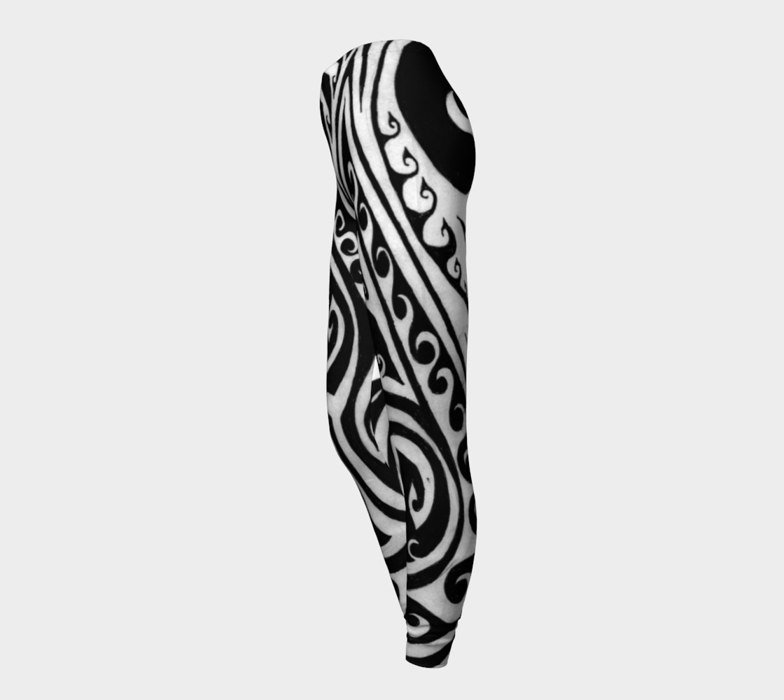 Shark Away I I, Black and White Stripe Spiral Leggings preview #3