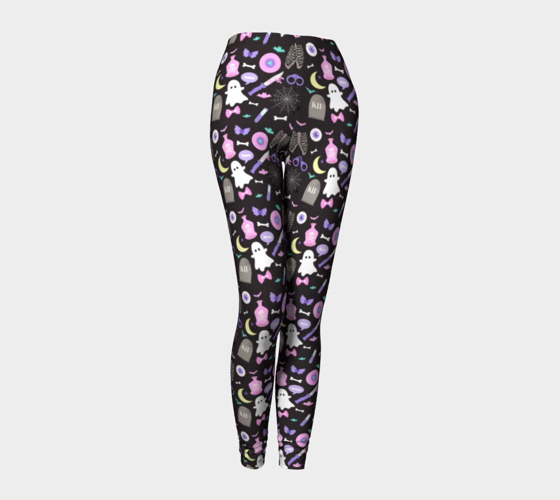 Black Creepy Party Leggings preview #1