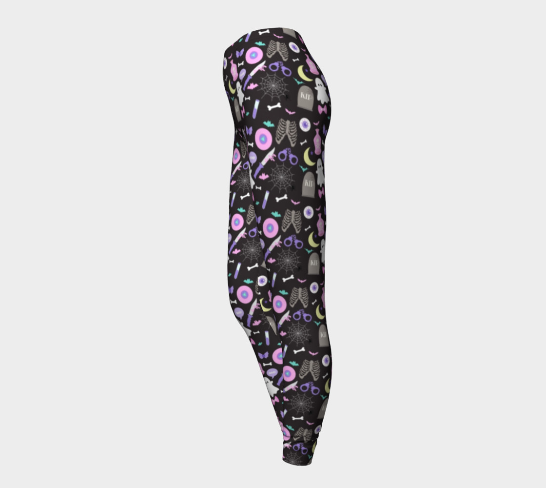 Black Creepy Party Leggings preview #3