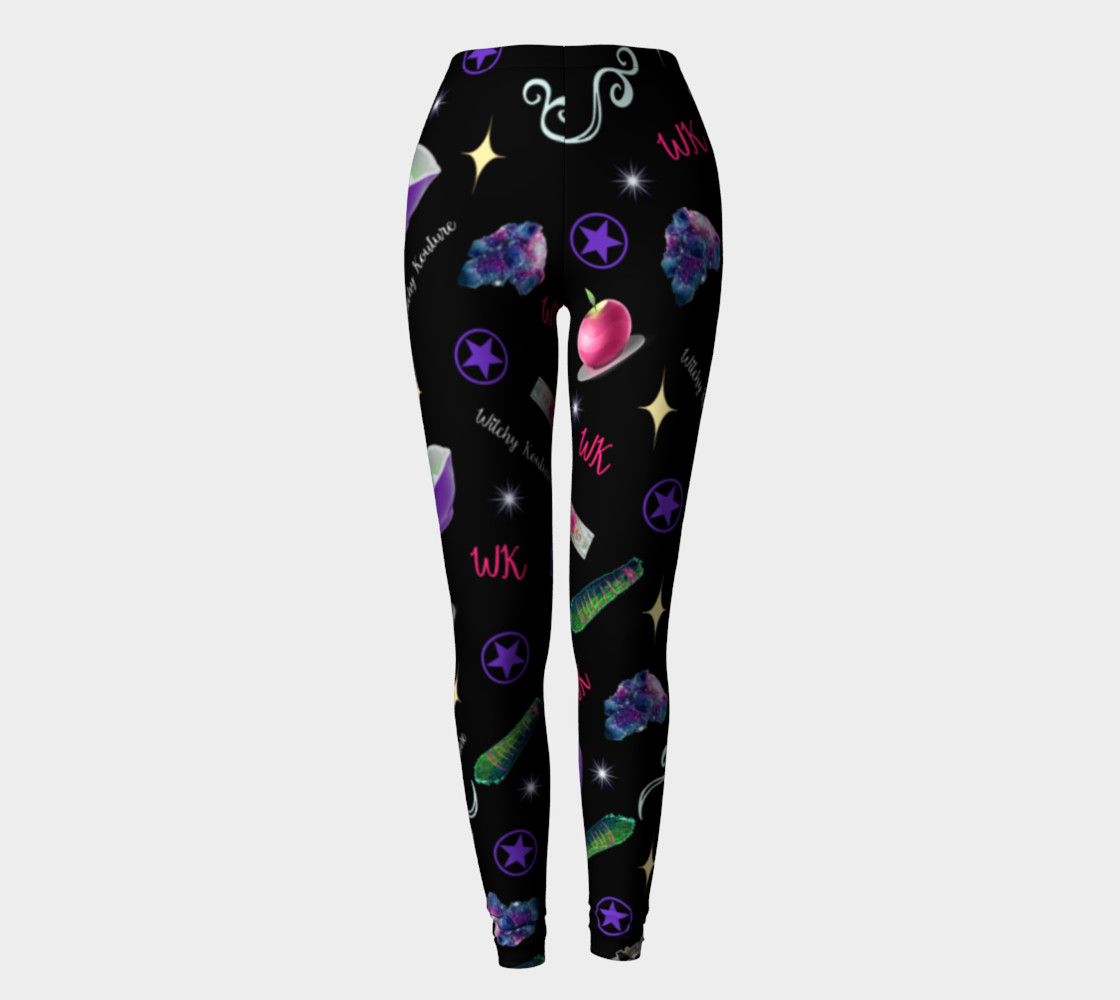 WK #ModernWitchLife Black Print Leggings preview #2