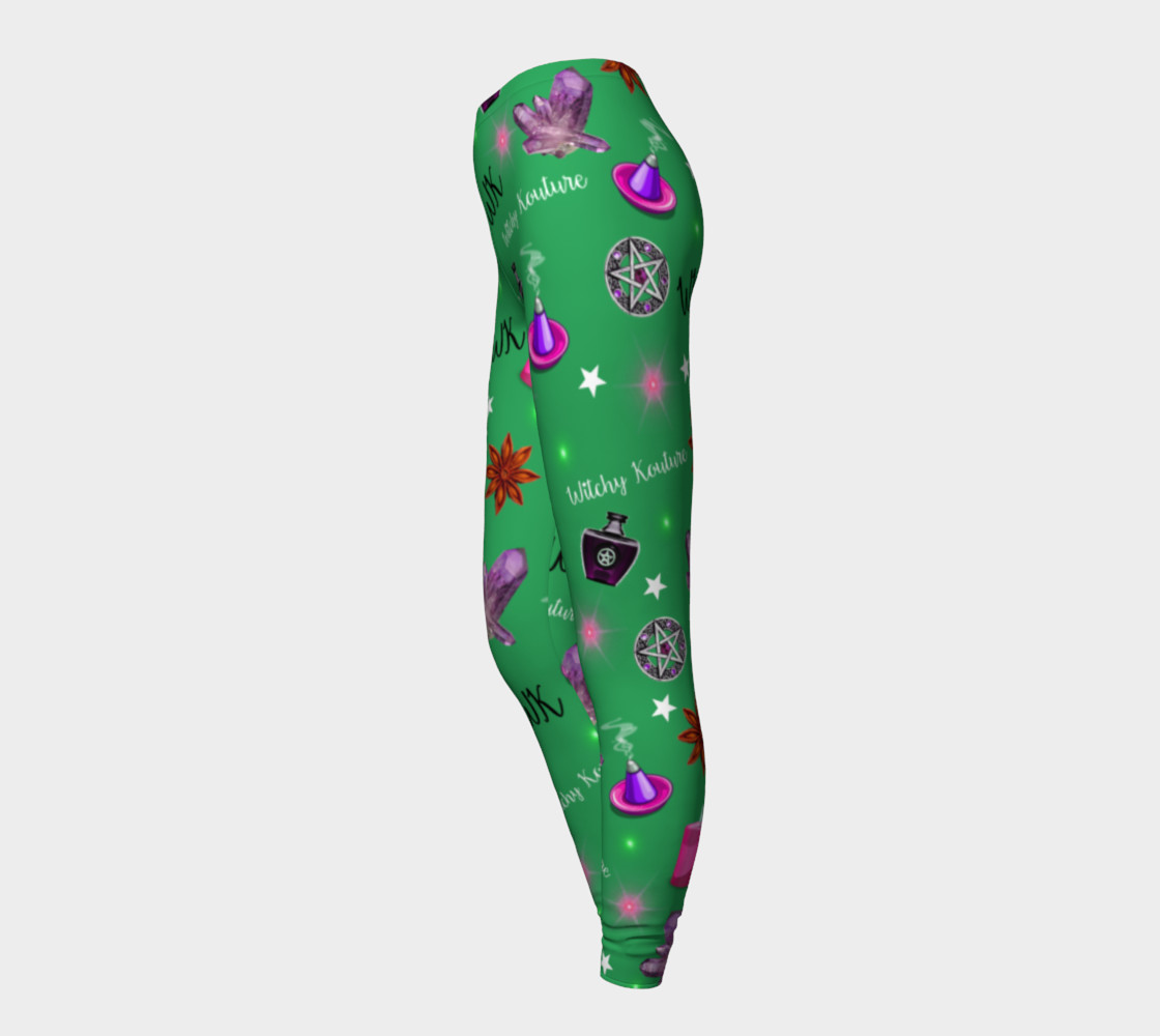 WK #ModernWitchLife Green Print Leggings preview #3