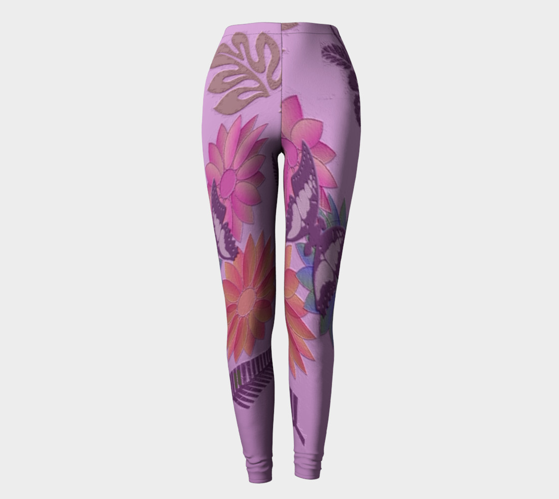 Faux Embossed Lavender Leggings 101-2 preview #2