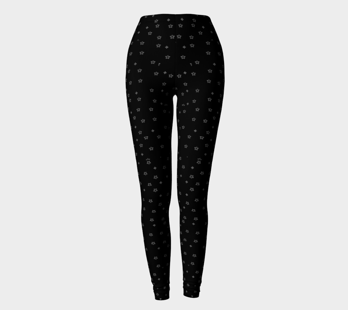 Black leggings with white stars preview #2